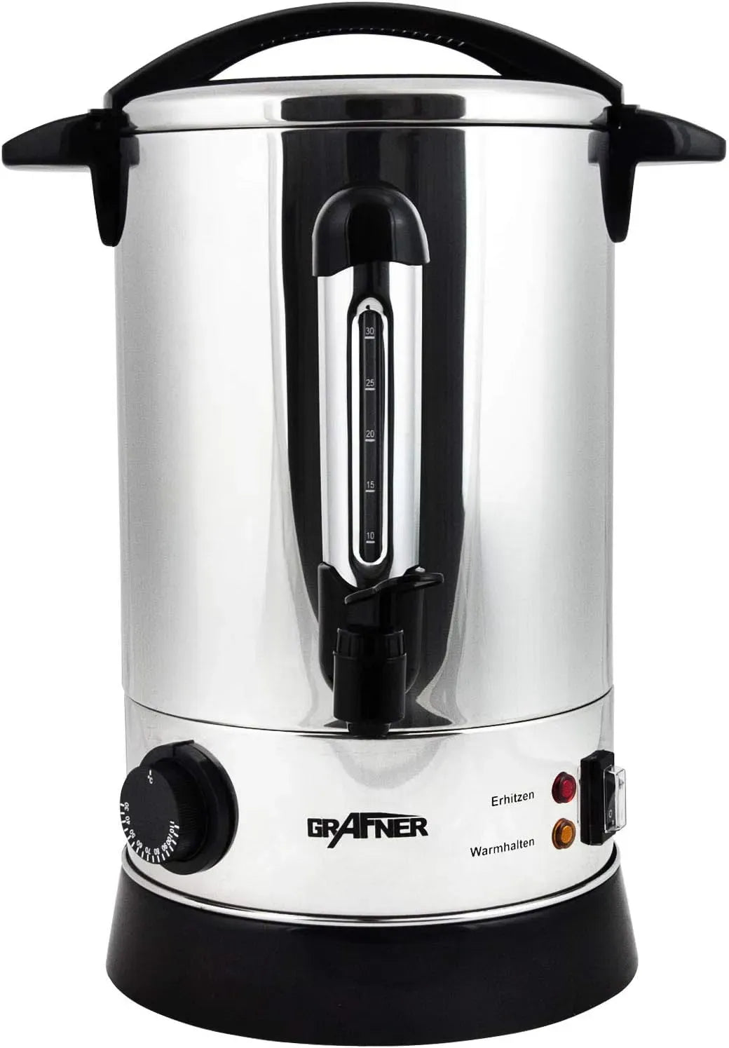 Heißgetränkespender, Glühweinkocher, Getränkedispenser, 8,8 L, 1500 W, Thermostat, Edelstahl