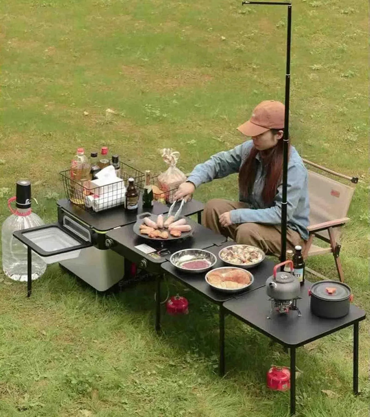 Campingkocher, tragbar, Outdoor, Grill, ideal für Abenteurer & Outdoor-Enthusiasten, kompakter Grill für Picknick