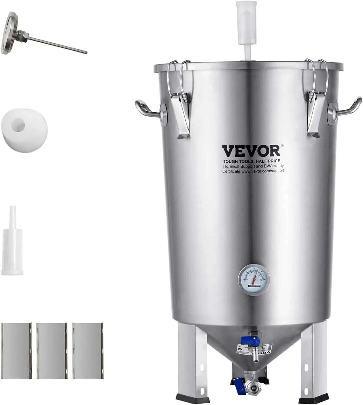 VEVOR Gerätezubehör, 30 L, Edelstahl, Bierbrauanlage Bierbraugerät Edelstahl 30 L Bierfermenter