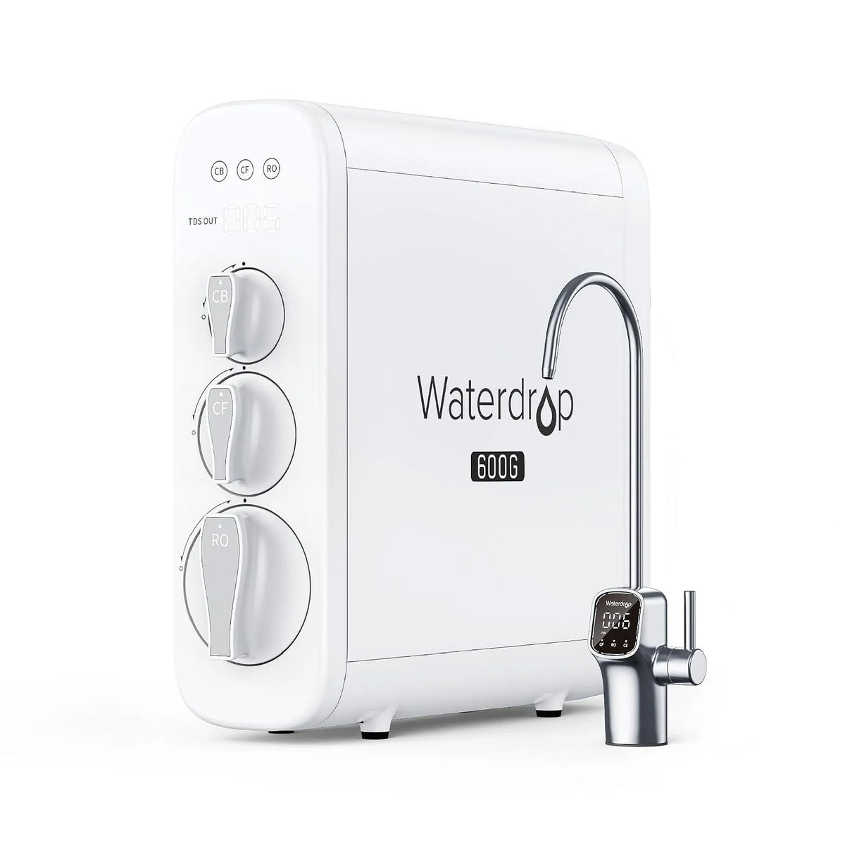 Küchenarmatur, Waterdrop ANSI 42 G3P600, 53,58&372 Zertifiziert, Tankless RO System unter Spüle, 2:1 Rein zum Abfluss, Reduziert TDS, NSF/