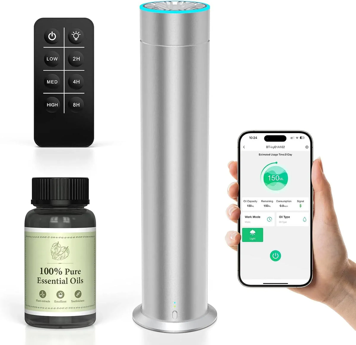 Duftöl Diffuser, Aroma Diffuser, Akku, 150 ML, kabellos, für Zuhause Büro Hotel Bar Yoga