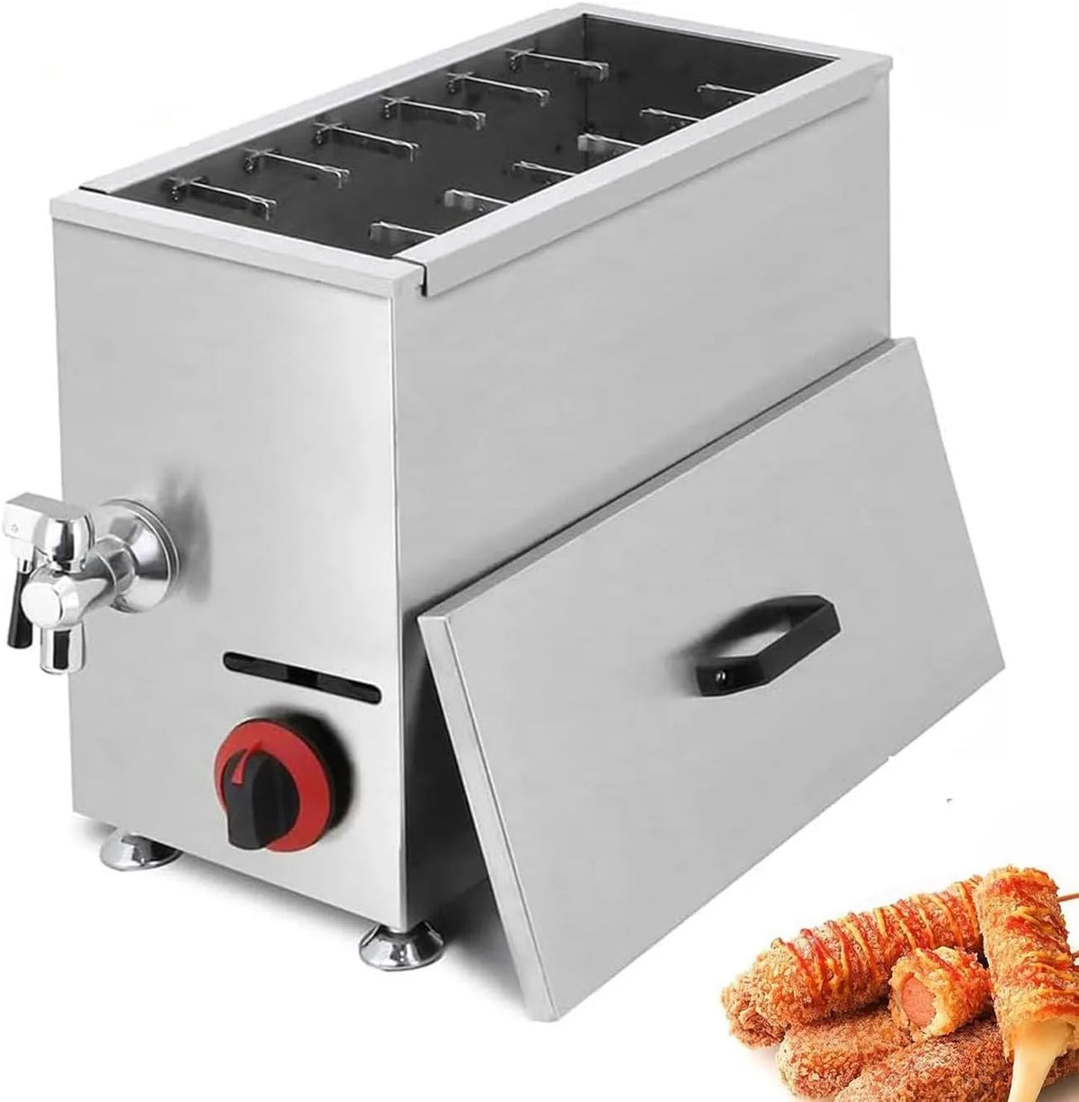 Frittiermaschine, Stickmaschine, Fritteuse, Stickautomat, 21 L, gewerblich, Restaurant, für Käse Hot Dog Sticks