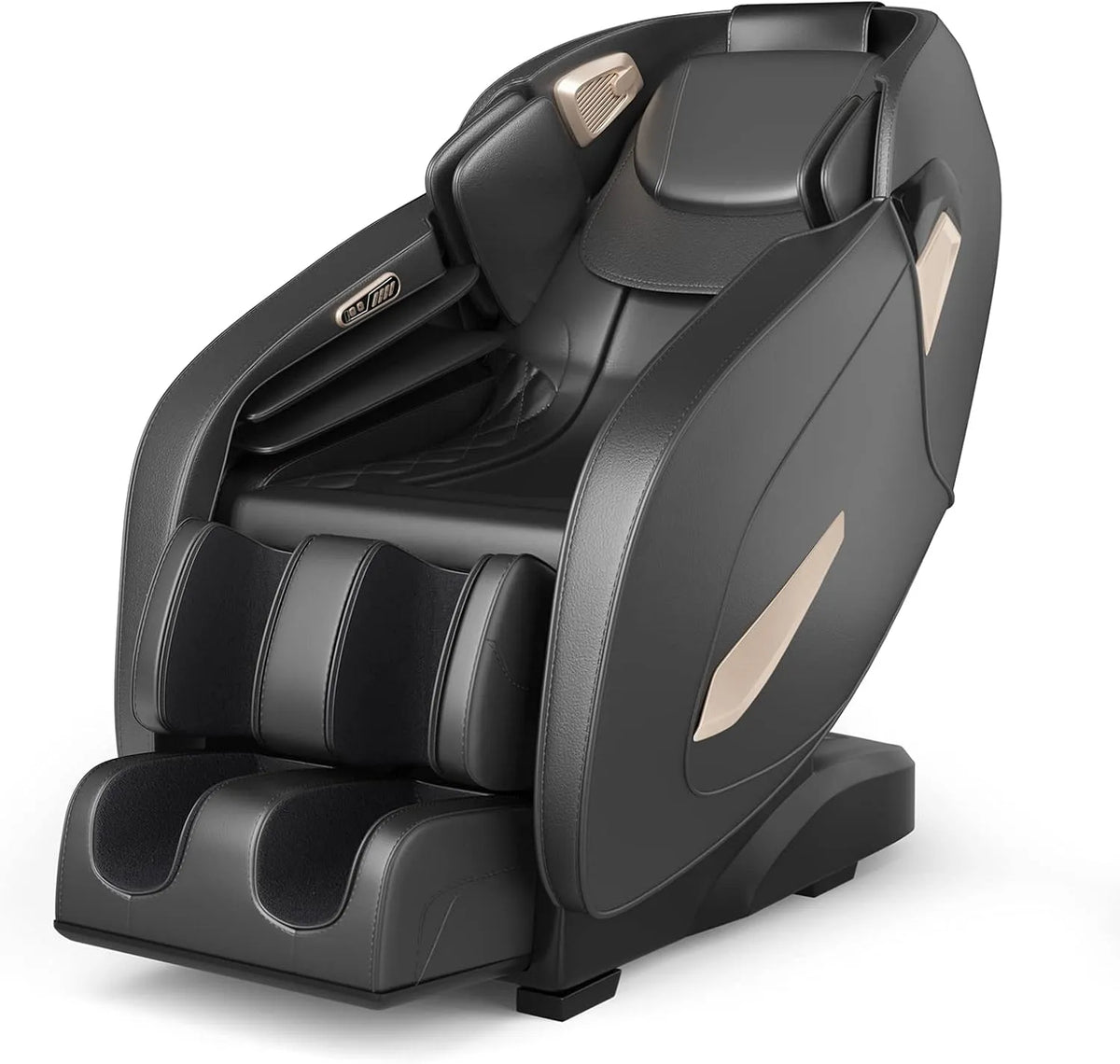 Relax- und Massagesessel RELAX4LIFE Schwerelosigkeitsdesign/32, Transportrollen, Bluetooth, Schwarz, SL-Schienen-Massageliege