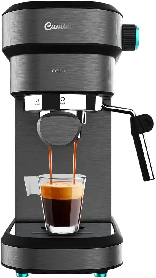 Cecotec Espressomaschine, 1,2 L, 1350 W, Dampf, 20 Bar Druck, schwenkbares Dampfrohr, Espressos und Cappuccino, Automatikmodus für 1-2 Kaffees