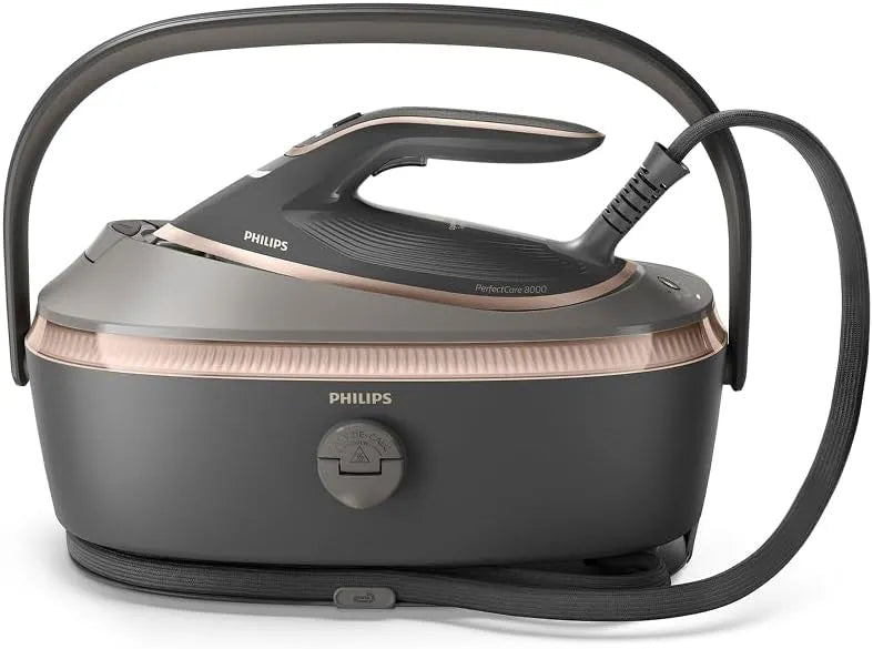 Philips PSG8200/80 Dampfbügelstation, 1,4 L, 3120 W, 750 g, 9 Bar, großer Wassertank, IPS-Panel, Schwarz