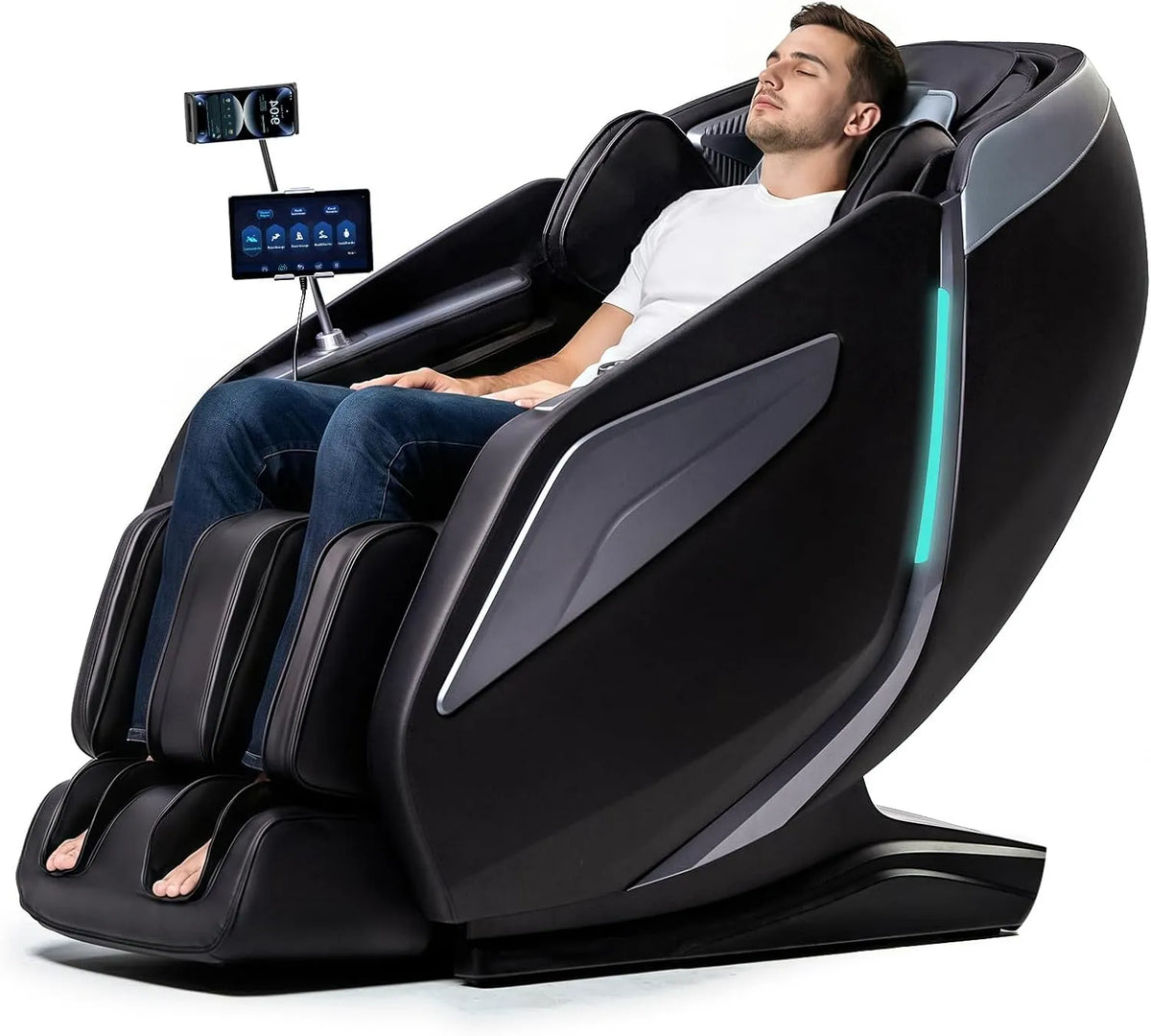 Relax- und Massagesessel, Bluetooth, Schwarz, SL Track Massage, Bluetooth Lautsprecher, AI Sprachsteuerung