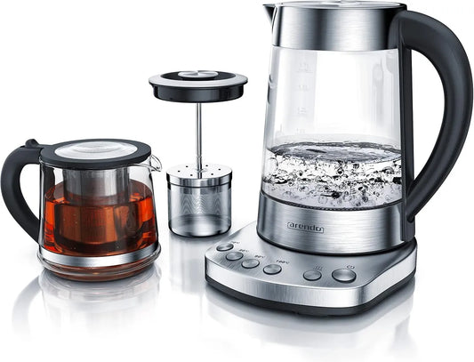 Wasserkocher, 1,7 L, 2400 W, Edelstahl, 100 Grad, Temperaturen 70