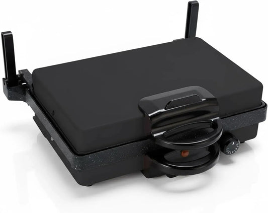 5-stufiger Kontaktgrill, Multigrill, Tischgrill, Kontaktgrill und Paninigrill, elektrischer Tischgrill, 2000 W, Thermostat, Schwarz, SHOV