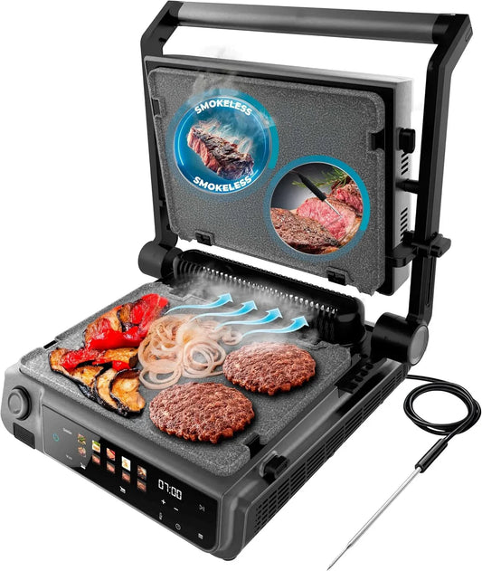 Cecotec Elektrogrill, Rock'nGrill, 30 x 21 cm, 2000 W, Edelstahl