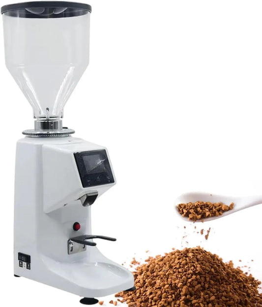 White-1500ml KaffeemüHle, GewüRzmüHle, Kaffeebohnenmühle, 1500 ml, Digitalanzeige, Weiß, für Gewerbe Und Haushalt