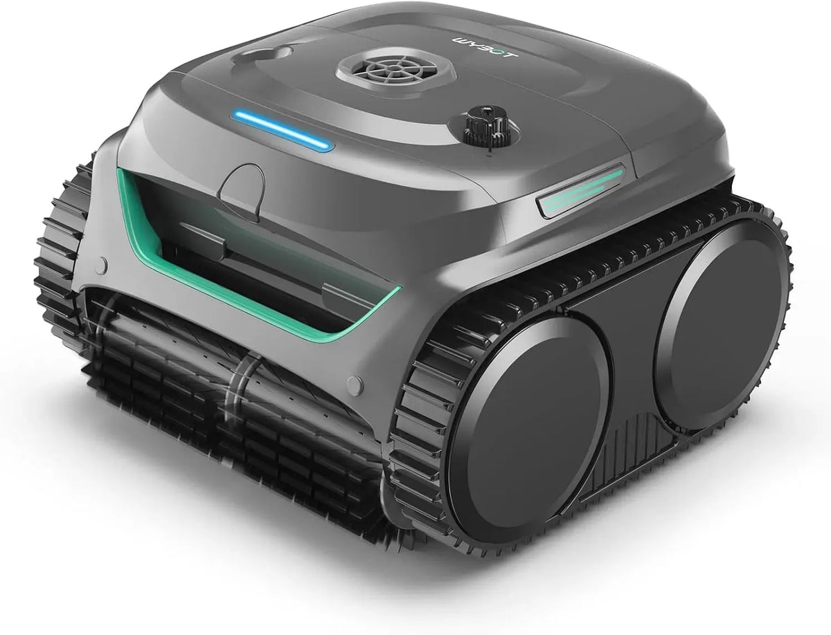 3-Fach Poolroboter, Motor, Akku, Poolreinigungsroboter, Einbau, App, kabellos, Stand- und Wandmontage, Grau, für Einbaupools bis 150㎡, WYBOT
