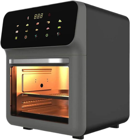 Heißluftfritteuse, Pizza, elektrische Fritteuse ohne Öl, Air Fryer Toaster Ofen Kombi Kochen Backen Braten Pommes Pizza Hähnchen