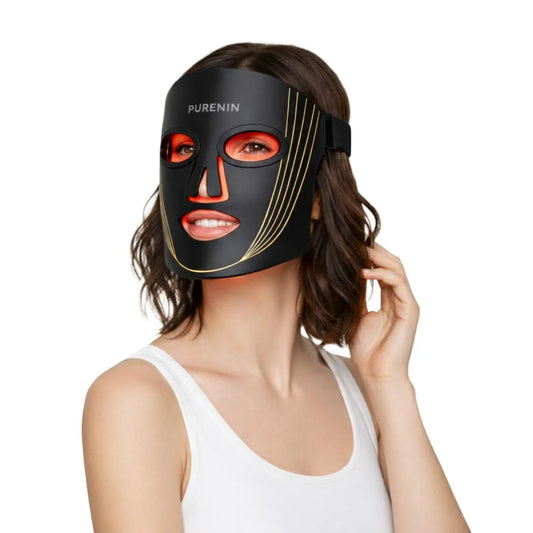 4-in-1 Rotlicht, Gesichtsmaske: Lichttherapie, Anti-Aging, Kollagenboost