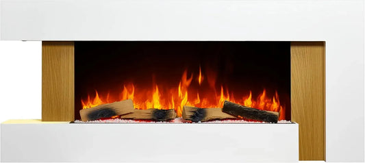 AF52 3D-Flammeneffekt Elektrokamin, LED-Heizung, elektrischer Kamin, 3D-Optik, Wohnzimmergestaltung, 2 Temperaturzonen, Wärmefunktion, Fjord