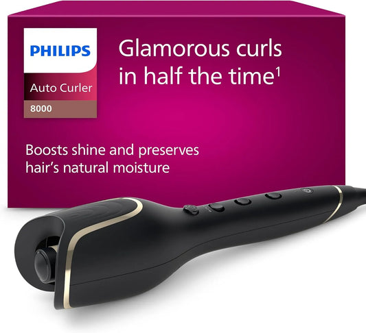 Philips BHB876/00 automatischer Lockenstab 8000 Series, 27 verschiedene Stylingoptionen, Lockenwickler/Curler, Schwarz, Modell