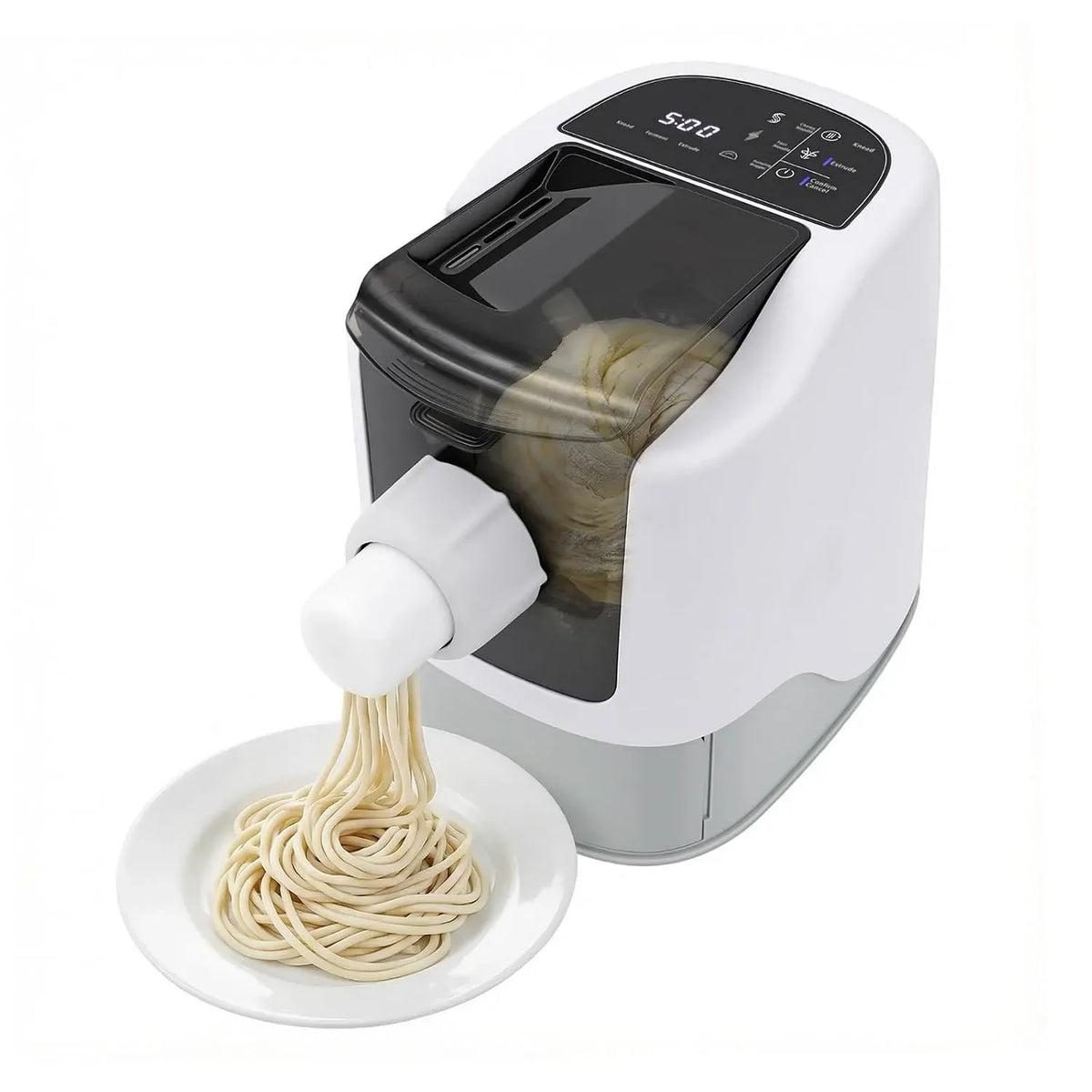 Nudelmaschine, 260 W, Nudelbereiter, automatische Nudelpresse mit 13 Formen für Spaghetti, Knethilfe für 500g Mehl