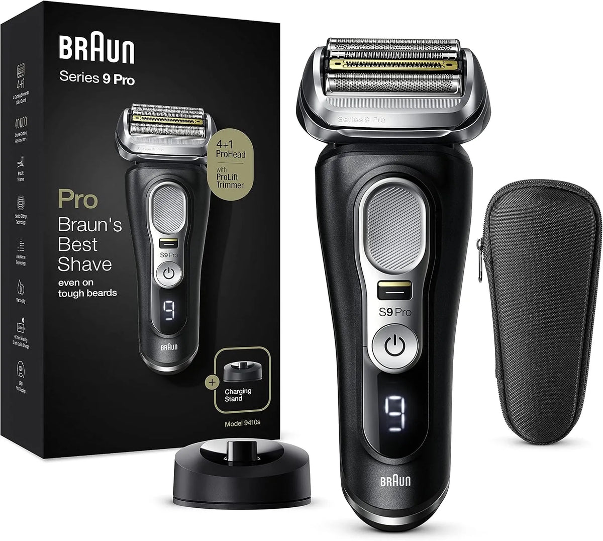 Braun Series 9 7-Tage-Bart Rasierer, kabellos, Schwarz