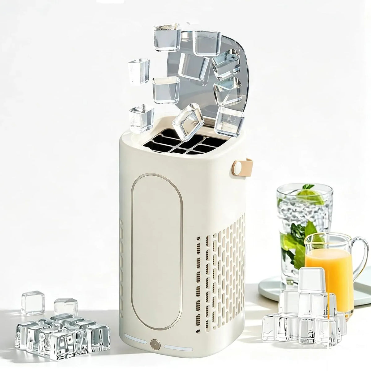 Eismaschine, Speiseeismaschine, 10 W, 12 V, tragbar, Camping, Weiß, für Büro