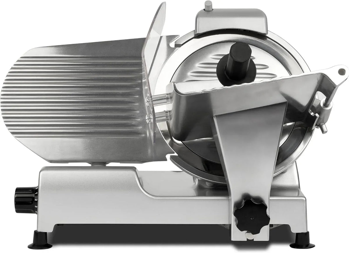 G20157 Profi-Aufschnittmaschine, Zweiknopf-Schalter, 25 cm, 240 W, 12 mm, Edelstahl, Silber