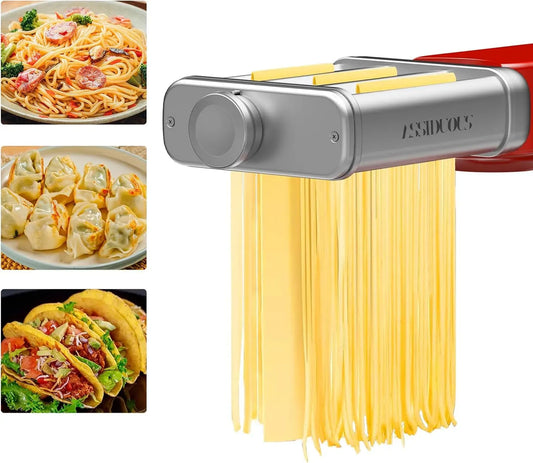 Kenwood Nudelmaschine, Nudelbereiter, Edelstahl, 3 in 1 Nudelvorsatz aus Edelstahl