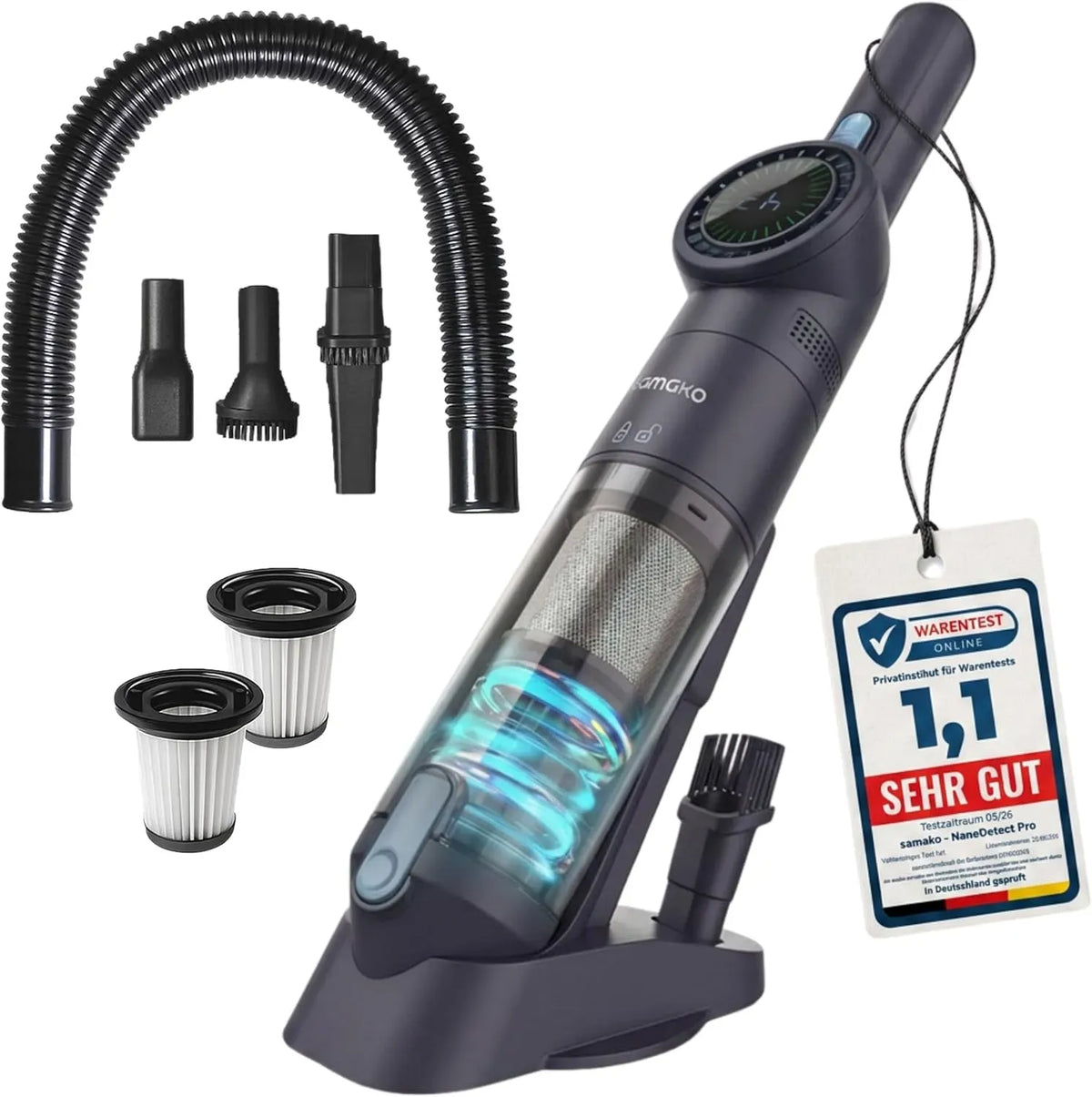 Staubsauger, Fugendüse und Flexibler Schlauch für Auto, 0,85 kg, HEPA-Filter