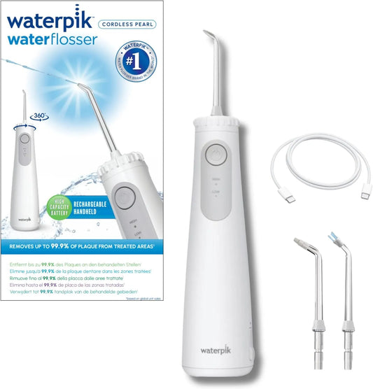 Munddusche, Akku, elektrische Zahnreinigungsdusche, IP65, kabellos, Weiß