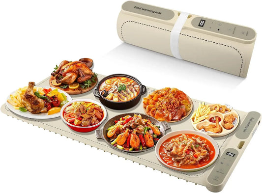 9-fach Für Buffet, Flexible & Faltbare Heizplatte mit Timer, für Babyflaschen, Warmhalteplatte Elektrisch für Speisen- Temperaturregulierung 40-120°C