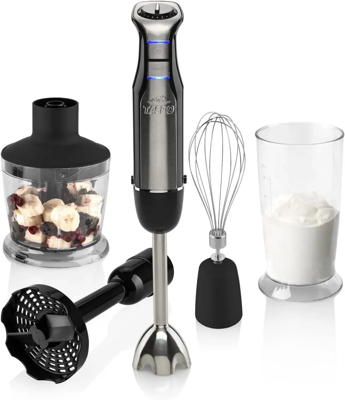 I 600 Mixbecher, 600 W, ETA, Zerkleinerer, Stabmixer Tasso W I Turbo Stufe I Schneebesen I Mixbecher I Zerkleinerer I Kartoffelaufsatz