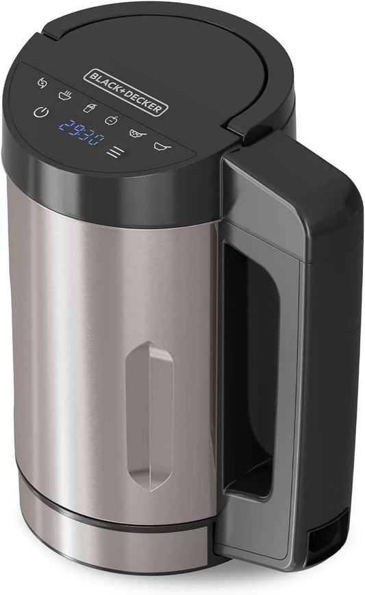 Black+Decker Soup Maker, 1,6 L, 1040 W, 7 Programme, Edelstahl, Schwarz