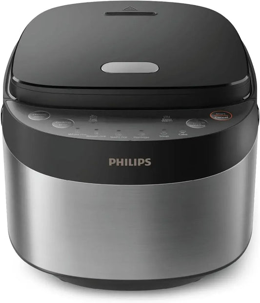 Philips Multi-Reiskocher, elektrischer Reiskocher, 0,85 L, IPS-Panel, Schwarz