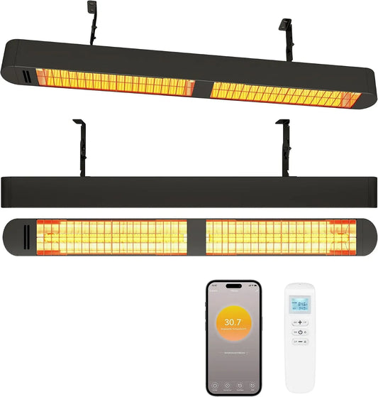 Infrarotheizung, Elektroheizung, Heizstrahler, 1500 W, WLAN, Wärmefunktion, Schwarz, Garten, Byecold