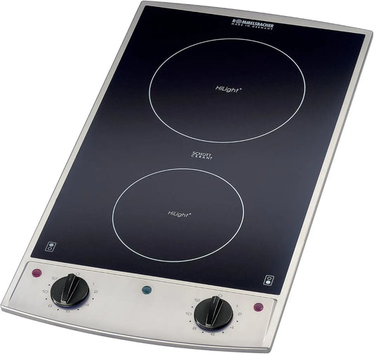 Rommelsbacher EBC 3075 3075/E Edelstahl, Made in Germany, Domino Einbaukochfeld EBC 3075/E, 3000 Watt, Einbaumaße 27,0 x 50,0 x 6,2 cm, SCHOTT CERAN®