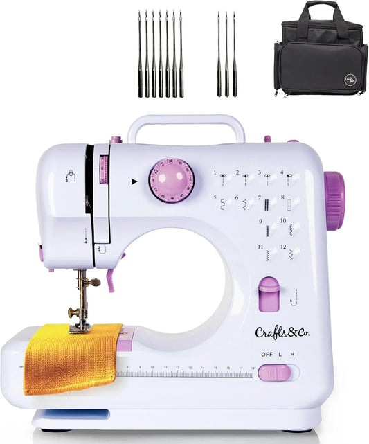 Nähmaschine, Anfänger, Tasche, elektrische Nähmaschine, Weiß, für Anfänger mit 12 Stichen