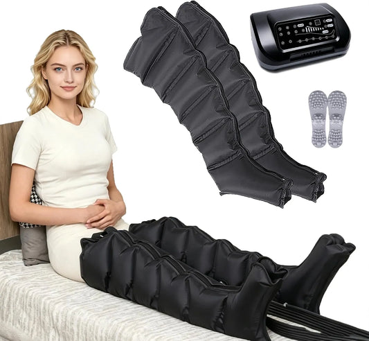 XL 2 Lymphdrainage Gerät, Beinmassagegerät, Pressotherapiegerät für Beine, 6 Programme, Schwarz, für zu Hause