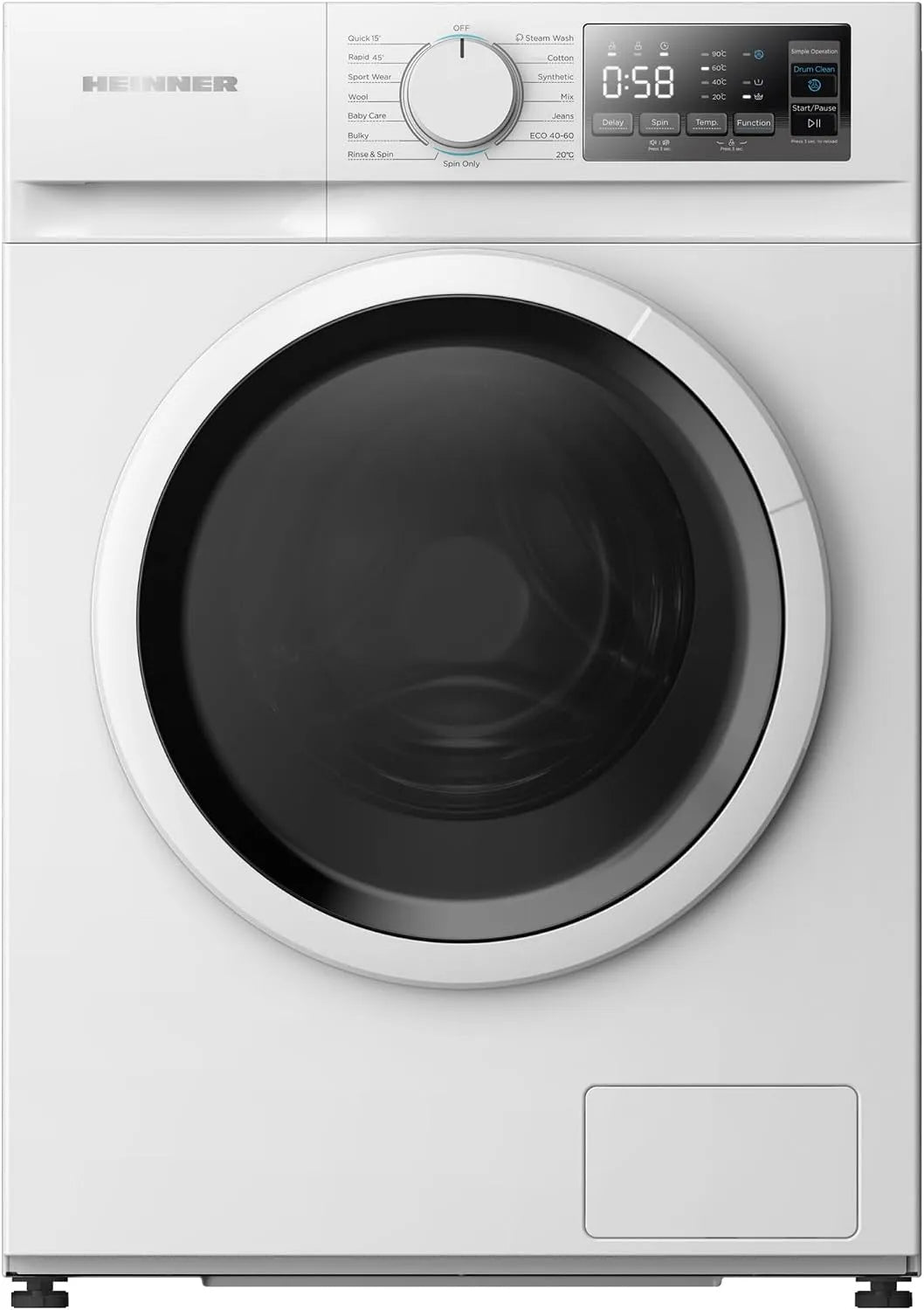 Waschmaschine HWM-M714IVSMNA, 7 kg, 72 dB, Energieklasse A, Weiß, LED-Anzeige, 1400 U/min, 5 Year Warranty, 15 Waschprogramme