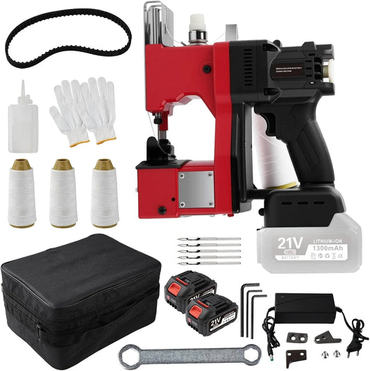 Sackzunähmaschine, Sacknähmaschine, Handnähmaschine, Fadenschneider, elektrische Nähmaschine, 210 W, 21 V, 13000 Stiche, kabellos, für Gewebe