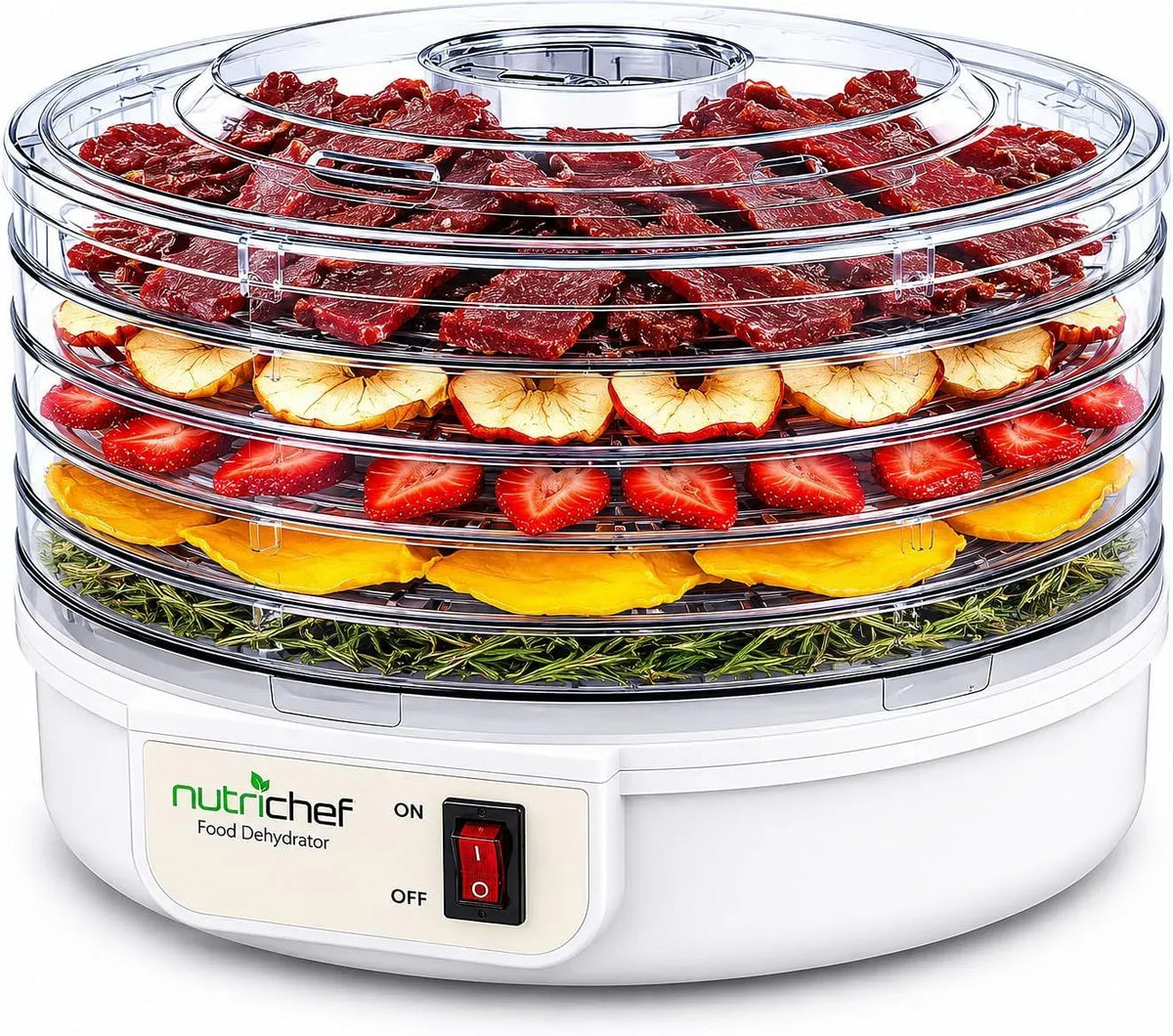Dörrautomat, Dörrgerät, Lebensmitteltrockner, 600 W, leise, für Fleisch
