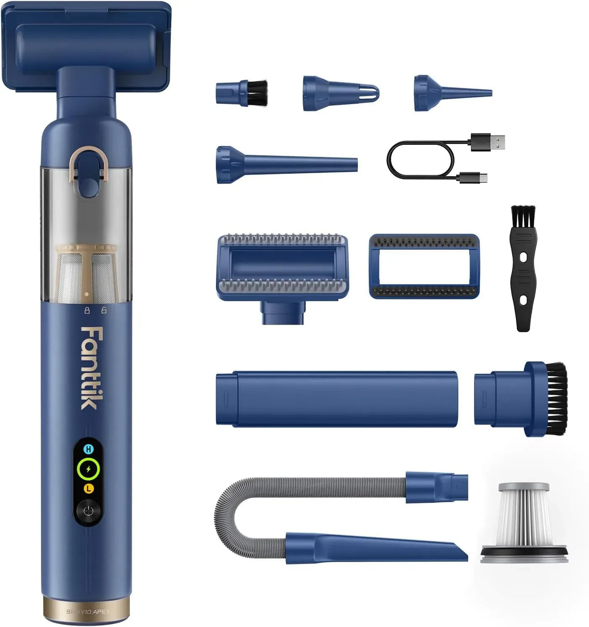 Staubsauger V10 4-in-1, tragbar, schmal, Blau, Tragbarer