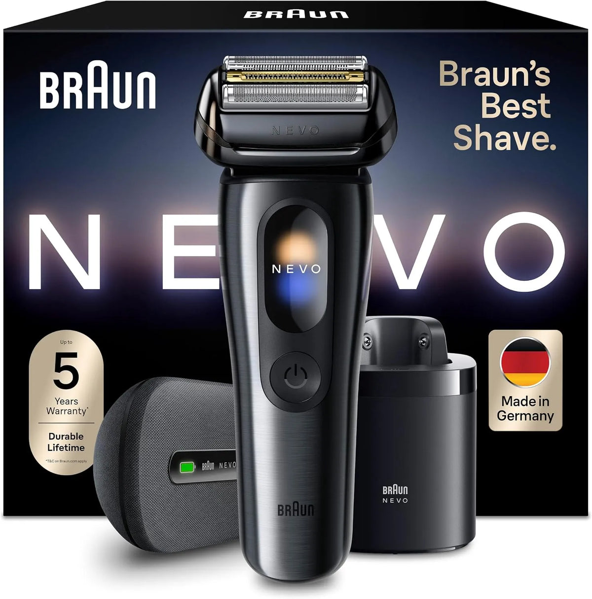 Braun NEVO17015C Rasierer, IP65, Touch-Bedienung, für Eine Rasur Ohne Kompromisse