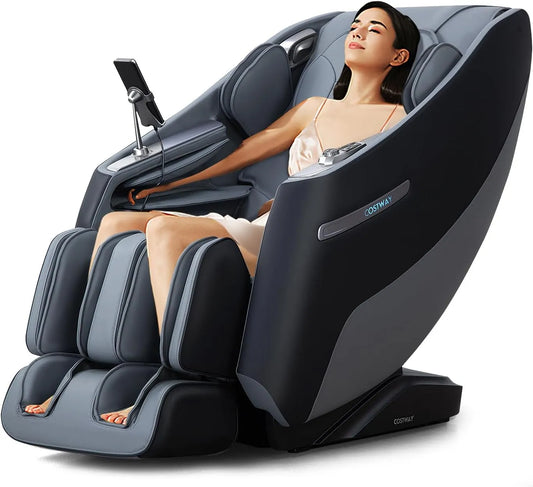 Relax- und Massagesessel RELAX4LIFE, Transportrollen, Bluetooth, Schwarz