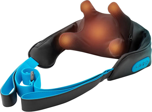 Nackenmassagegerät, Massageapparat für Nacken und Rücken, Wärmefunktion, kabellos