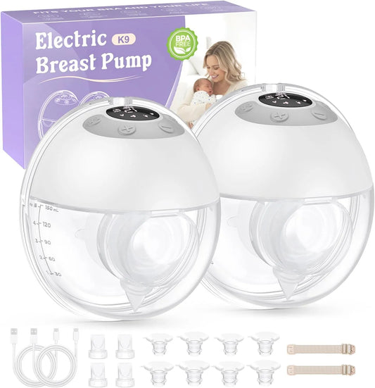 Milchpumpe, elektrische Stillpumpe, tragbar, Weiß, 4 Modi & 12 Stufen, 2 Stück, 5 Flanscharten