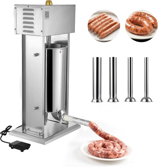 VEVOR Wurstfüllmaschine, 15 L, Edelstahl, elektrischer