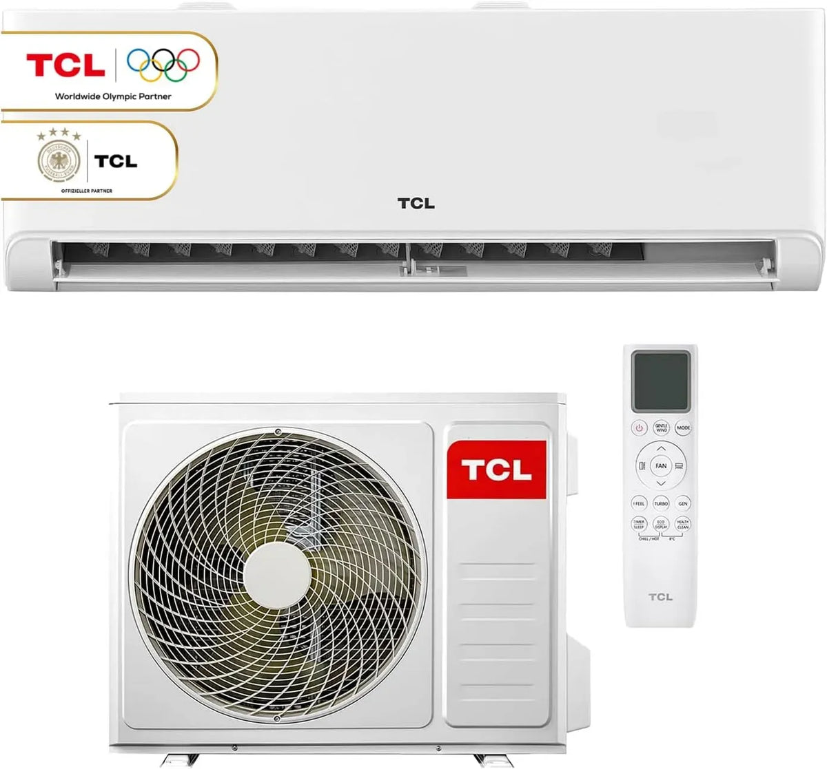 TCL Klimaanlage, WLAN, WIFI für Räume bis 45m² 4 in 1: Heizen, volle Flexibilität bei der Installation