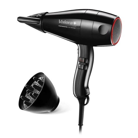 Wäschetrockner, 2000 W, gewerblich, 2 Temperaturzonen, Schwarz, Swiss Silent Jet Light 7500, verdrehsicheres Super-Flex-Kabel, 3 Temperaturstufen