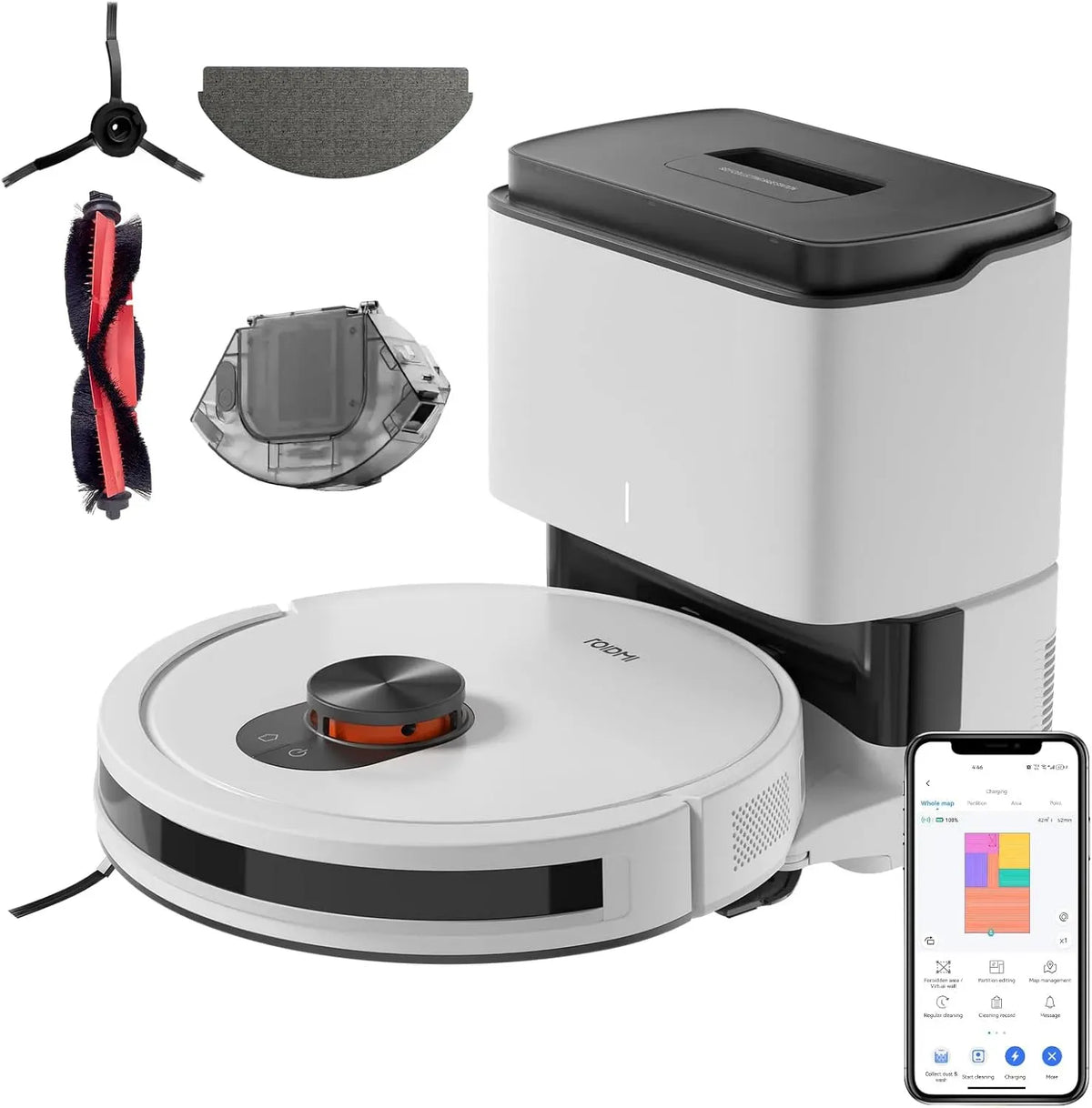 Saugroboter, 2.5 L, ROIDMI EVE, 4000Pa Laser Navigation Staubsauger Roboter