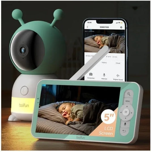 Monitor, BOIFUN 3MP, LCD-Display, Display 5 Zoll & 360° Kamera mit Nachtlicht