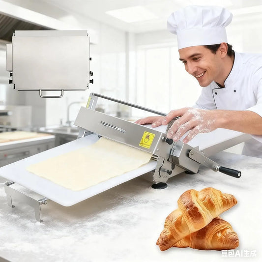Teigausrollmaschine, Teigpresse, 25 mm, Edelstahl, für den privaten und gewerblichen Gebrauch