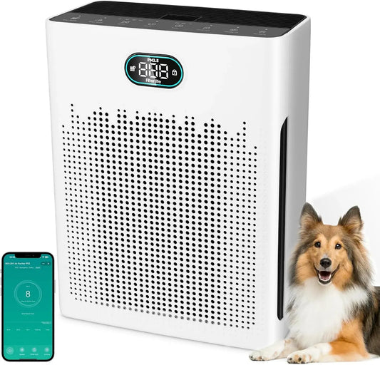 Luftreiniger, 250 m³/h, 22 dB, HEPA, Air Purifier mit App-gesteuert&PM2, entfernt 99,97% von Staub, 5 LED-Anzeige, CADR 250m³/h bis 90㎡