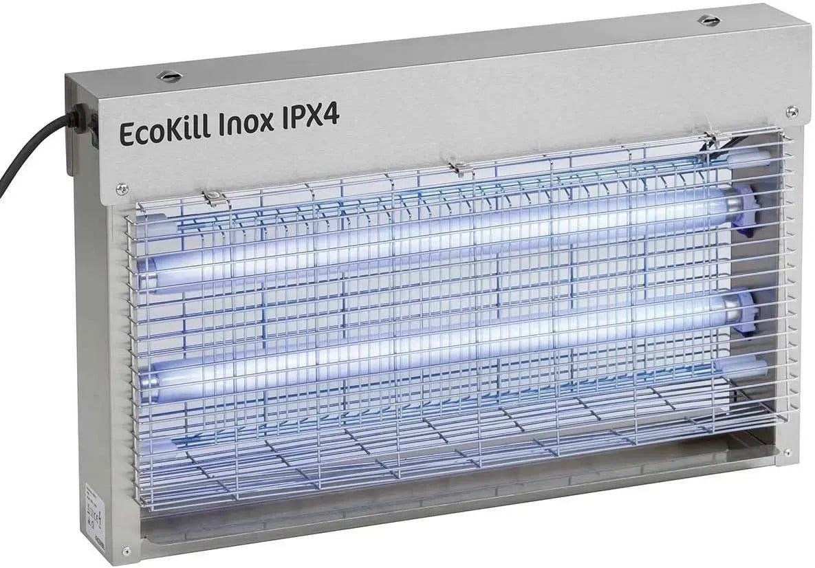X 4 1er 2 x 15 W, Kerbl 299935 Elektrische Fliegenvernichter EcoKill Inox, IP X 4, 250 ml